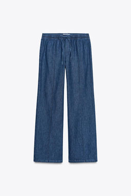TRF DENIM PYJAMA TROUSERS - Zara фото 6