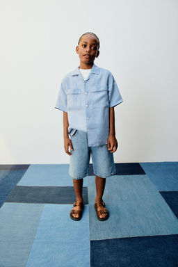 BAGGY-FIT DENIM BERMUDA SHORTS - Zara фото 6