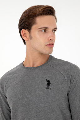 Erkek Antrasit Melanj Basic Sweatshirt