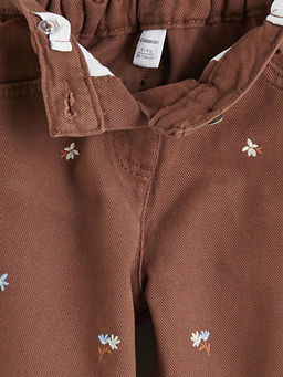 Beli Lastikli ?i?ekli K?z ?ocuk Pantolon