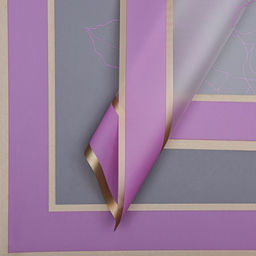 Цена за 20 шт. Пленка для цветов матовая, Цветы с каймой, сиреневый, 0.57?5 м 5% см