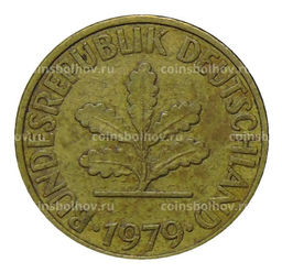Монета 10 пфеннигов 1979 года F Германия