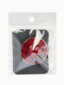 Брошь «Шляпа» с цветком, цветная в черненом золоте