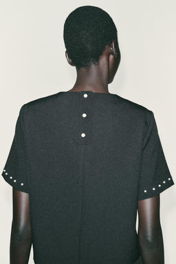 TOP WITH FAUX PEARLS - Zara фото 4