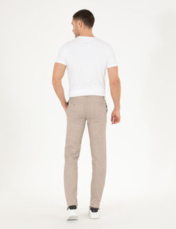 A__k Kahverengi Keten Kar___ml_ Jogger Kuma_ Pantolon - Pierre cardin фото 4