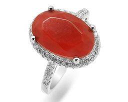 Кольцо из серебра коралл, МЦВ83