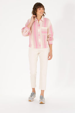 U. S. Polo Assn Женская розовая рубашка с длинным рукавом - U.s. polo assn фото 4