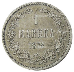 1 марка 1874 года Русская Финляндия