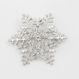 Брошь новогодняя «Снежинка - загадай желание», белая в серебре