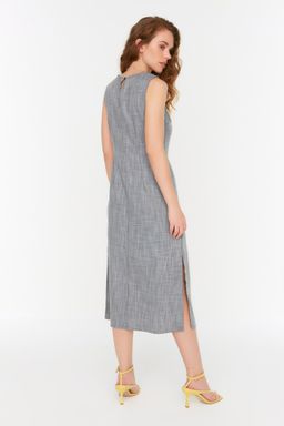 Siyah V Yaka Y?rtmac Detayl? Elbise TWOSS22EL1423 - Trendyolmilla фото 8