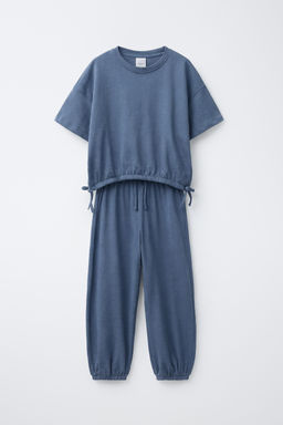 CONJUNTO CAMISETA LAZOS Y PANTAL?N JOGGER / Azul medio - Zara фото 2