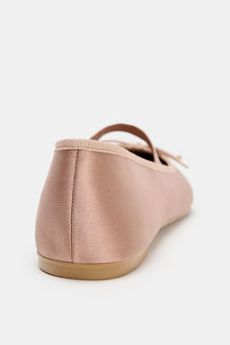 SATIN BALLET FLATS WITH BOW - Zara фото 14
