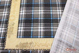 Фланель "Крупная серо-голубая клетка", ш.1.5м, хлопок-100%, 175гр/м.кв