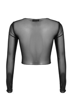 Trendyolmilla Siyah Cut Out/Pencere Detayl? Tul Bluz TPRAW24BZ00003