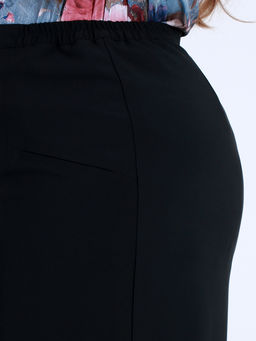 Юбка женская черная больших размеров ниже колена - Almond фото 3