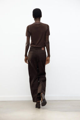 SHORT SLEEVE KNIT TOP WITH PIPING - Zara фото 41