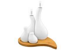 Набор для специй и масла/уксуса/соев.соуса 4 пр. 24*16*23 см "Айсберг" на дер. подставке