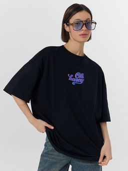 Футболка женская оверсайз черная