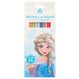 Цветные карандаши пастельные, 12 цветов, трехгранные, «Сестры»