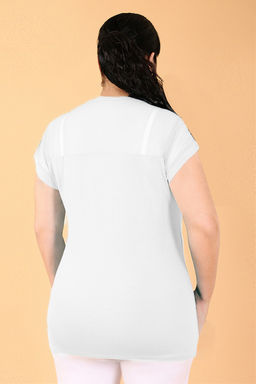 Футболка длинная женская для полных - Almond фото 2