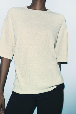 METALLIC THREAD SHORT SLEEVE TOP - Zara фото 9