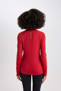 DeFactoFit Футболка с длинным рукавом и воротником стандартной посадки с принтом  фото 7