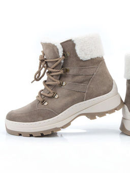 04-PAAG97-1Z KHAKI Ботинки зимние женские (натуральная замша, 100% шерсть)