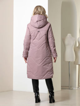 25405 Пальто серо-розовый - Dizzyway фото 4