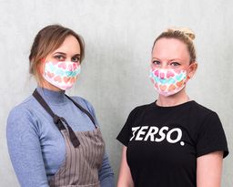 Трикотажная маска для взрослых Сердечки - Smiledecor фото 2