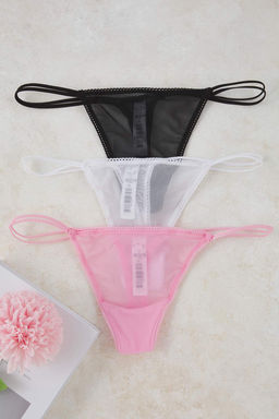 Cok Renkli 3lu Mesh Tanga Duz Tanga Kulot THMAW26KU00000 - Trendyolmilla фото 8