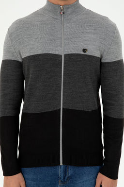 Мужской серый меланжевый трикотажный кардиган Неожиданная скидка в корзине - U.s. polo assn фото 6