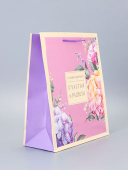 Цена за 2 шт. Пакет подарочный ламинированный Цветочный сад 26?12?32 см