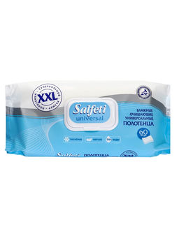 Влажные полотенца Salfeti XXL, универсальные, с пластиковым клапаном, 60 шт.