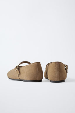 SPLIT SUEDE BALLERINAS - Zara фото 4