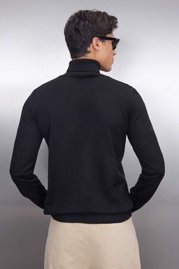 TRENDYOL MAN Siyah Slim Fit Dar Kesim Tam Bal?kc? Yaka Basic Kazak TMNAW21KZ0755 - Trendyolmilla фото 4