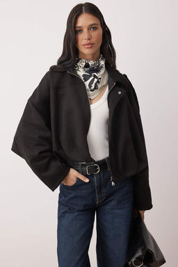 Siyah Oversize Kal?p Suet Bomber Ceket Mont TWOAW26MO00172 - Trendyolmilla фото 7