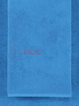 Махровое полотенце без бордюра голубое ПМ-62 50х90