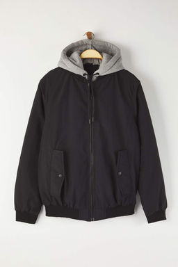 Siyah Regular Fit Orme Kapusonlu Unisex K?sl?k Mont TMNAW26MO00015 - Trendyolmilla фото 7