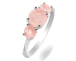 Кольцо из серебра розовый кварц, МЦВ990