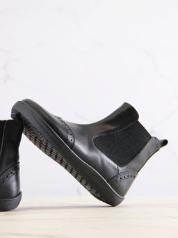 Босоногие ботинки 362.NATAbl.Черный/шерсть