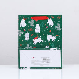 Пакет подарочный Новогодние котики, люкс 26 х 32 х 12 см - Simaland фото 4