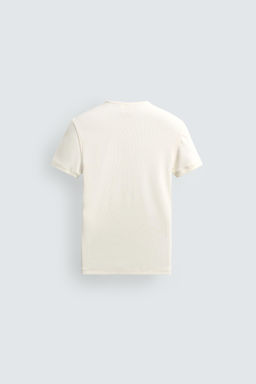 CAMISETA RIB CUELLO PANADERO / Blanco roto