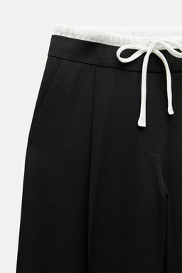 WIDE-LEG TROUSERS WITH DOUBLE WAISTBAND - Zara фото 6