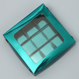 Цена за 5 шт. Коробка для конфет, кондитерская упаковка, 9 ячеек, «Изумрудная», 14.7×14.7×3.5 см