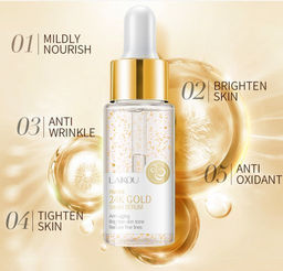 Антивозрастная  сыворотка с муцином улитки и частицами золота 24K Gold.  17 гр - Laikou фото 2