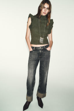 WOOL WAISTCOAT WITH RUFFLES