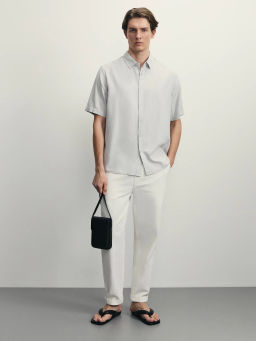 Рубашка regular fit со льном / Zarina  фото 2