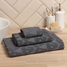 Полотенце махровое Love Life Sculls 30*50 см, темно-серый, 100% хл, 450 гр/м2