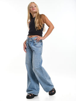 Джинсы голубые для девочки 33-1051 голубой - Mini maxi фото 9