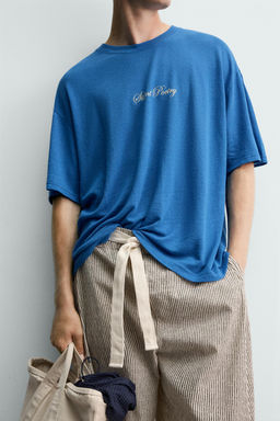 CAMISETA TANK ALGOD?N - LINO PARCHE / Blanco - Zara фото 7